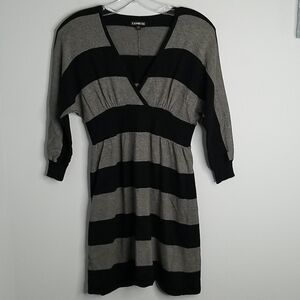 Express black & gray sweater dress xs